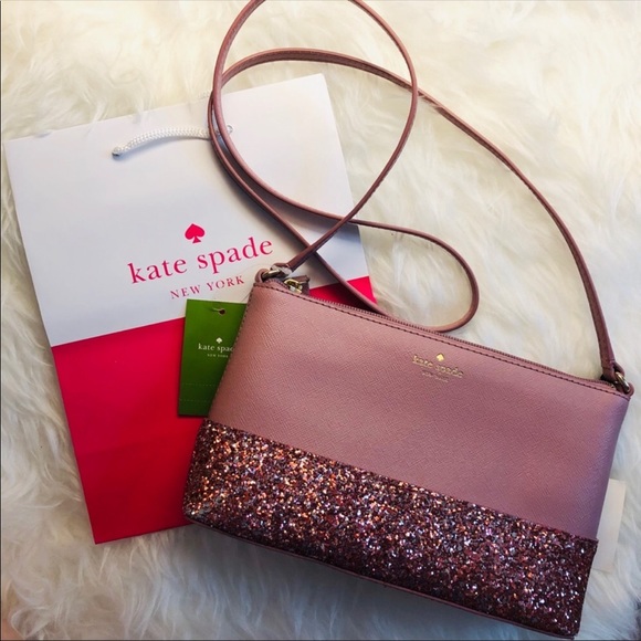 kate spade Handbags - Kate Spade Greta Court Pink Peony Glitter Ramey